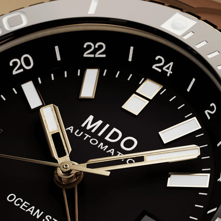 MIDO Ocean Star M026.629.37.291.00 Men GMT Black Dial Brown Rubber Strap