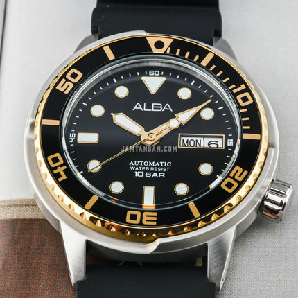 Alba Mechanical AL4250X1 Automatic Man Black Dial Black Rubber Strap