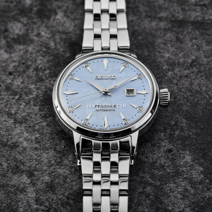 Seiko Presage SRE007J1 Cocktail Time ‘Skydiving’ Diamond Twist Blue Dial Stainless Steel Strap
