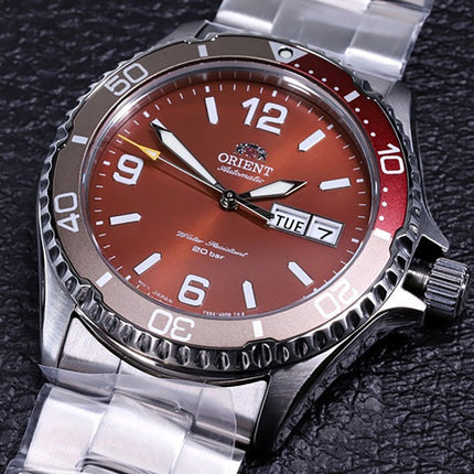 Orient Sports RA-AA0820R Automatic Mako III Terracotta Dial Stainless Steel Strap 