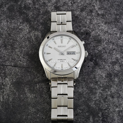 Seiko Kinetic SMY101P1 Men White Dial Stainless Steel Strap