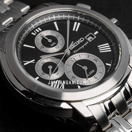 Seiko Chronograph SNAB79P1 Men Dual Tone Dial Stainless Steel Strap