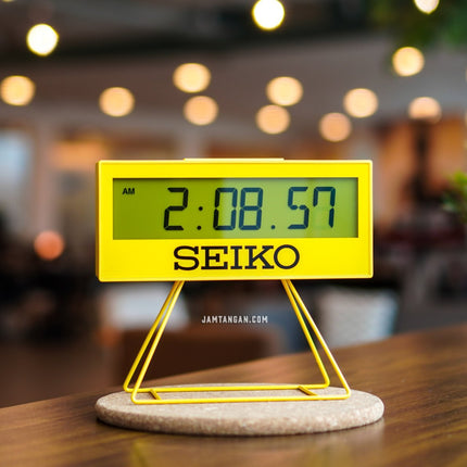 Seiko Alarm Clock QHL083 17.6cm Digital Dial Yellow