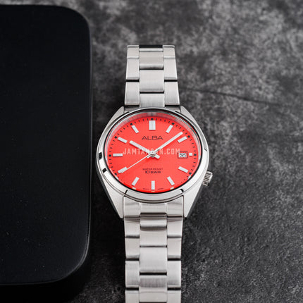 Alba Active AG8M39X1 Raspberry Gelato Series Orange Patterned Dial Stainless Steel Strap