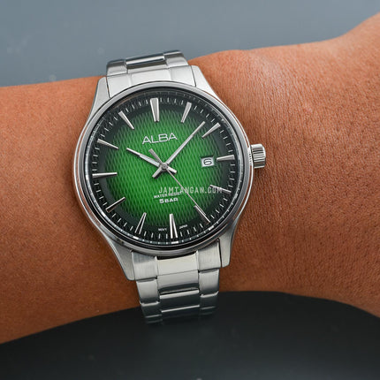 Alba Prestige AS9V13X1 Men Green Dial Stainless Steel Strap