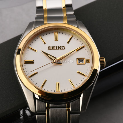 Seiko Classic SUR312P1 Discover More White Dial Dual Tone Stainless Steel Strap