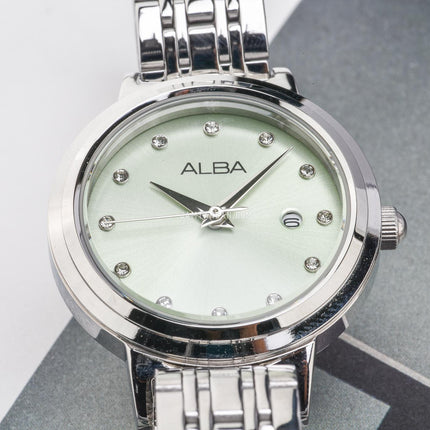 Alba AH7EA7X1 Ladies Green Dial Stainless Steel Strap
