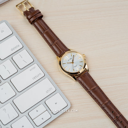 Alba ARX142X1_ARX124X1 Couple Silver Dial Brown Leather Strap