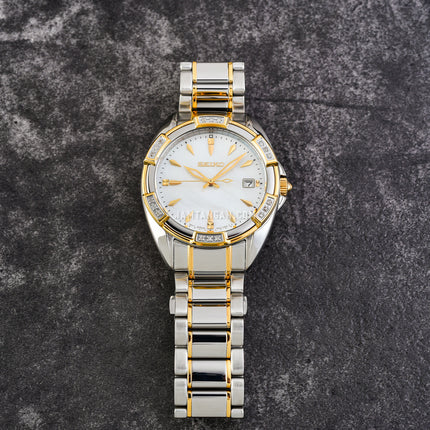 Seiko Classic SKK880P1 Diamond Mother Of Pearl Dial Dual Tone Stainless Steel Strap