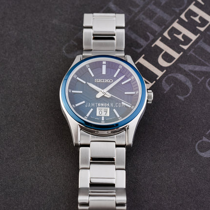 Seiko Classic SUR559P1 Men Blue Dial Stainless Steel Strap
