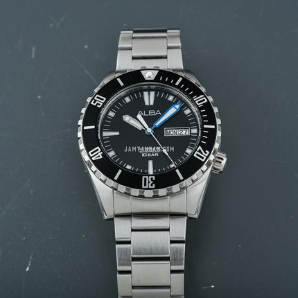 Alba Mechanical AL4701X1 Automatic Men Black Dial Stainless Steel Strap