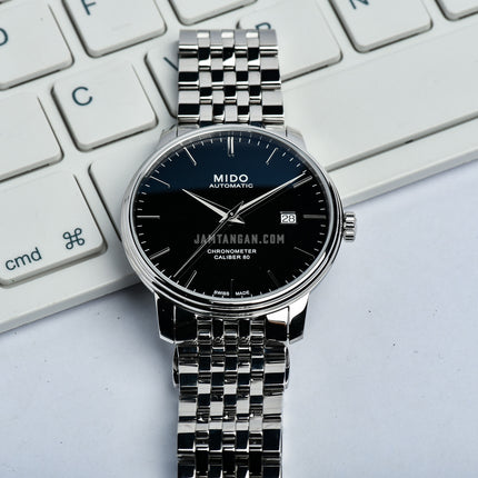 MIDO Baroncelli III M027.408.11.051.00 Chronometer Cal. 80 Automatic Black Dial St. Steel Strap