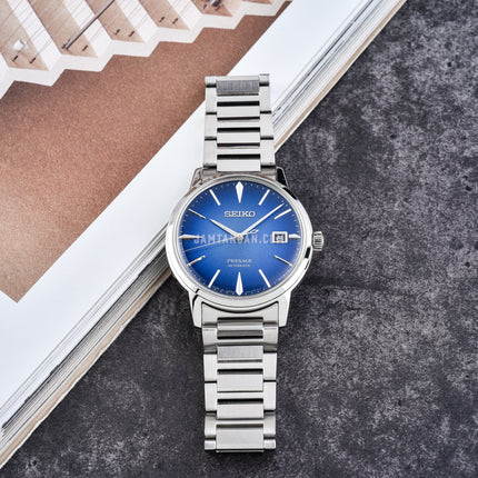 Seiko Presage SRPJ13J1 Cocktail Time Aviation Automatic Blue Dial Stainless Steel Strap