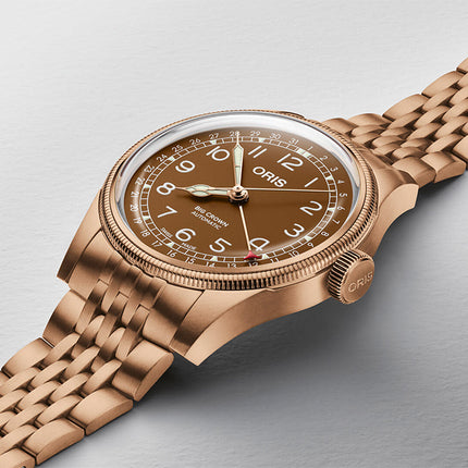 Oris Big Crown 01-754-7741-3166-07-8-20-01 Pointer Date Bronze Brown Dial Bronze Strap