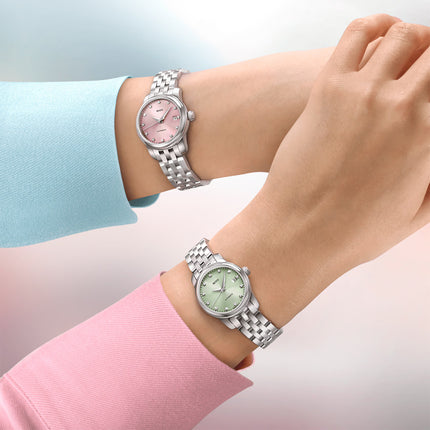 MIDO Baroncelli M039.007.11.096.00 Lady Twenty Five Green Dial Stainless Steel Strap 