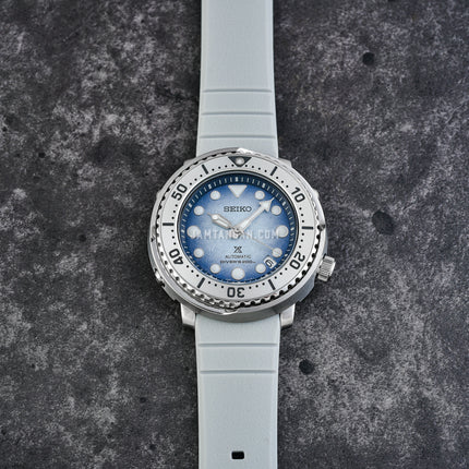 Seiko Prospex SRPG59K1 Save The Ocean Penguin Baby Tuna Automatic Divers 200M White Rubber Strap