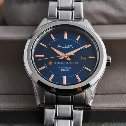 Alba AH7EP5X1 Ladies Blue Dial Stainless Steel Strap