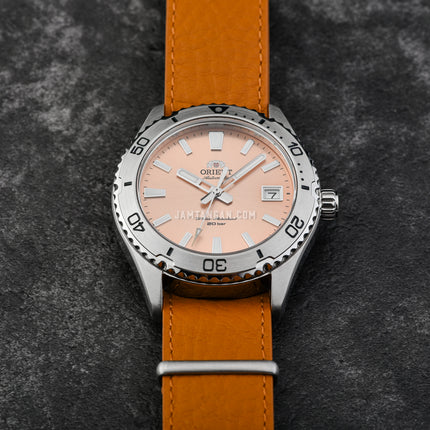 Orient Mako 40 RA-AC0Q05P Men Apricot Dial Brown Leather Strap