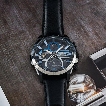 Casio Edifice EQS-940NL-1AVUDF Nighttime Drive Series Solar Chronograph Black Leather Band