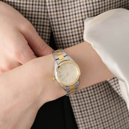 Seiko Classic SUR354P1 Gold Dial Dual Tone Stainless Steel Strap