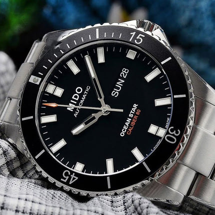 MIDO Ocean Star M026.430.11.051.00 Caliber 80 Automatic Black Dial Stainless Steel Strap