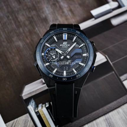 Casio Edifice ECB-2200PB-1ADF Men Windflow Digital Analog Black Dial Black Resin Band