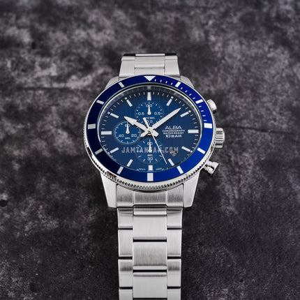 Alba Active AM3955X1 Chronograph Men Blue Patterned Dial Stainless Steel Strap