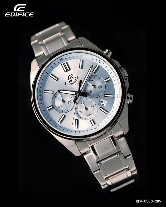 Casio Edifice EFV-650D-2BVUDF Chronograph Light Blue Dial Stainless Steel Band