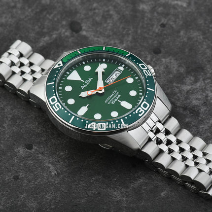 Alba Mechanical AL4187X1 Automatic Men Green Dial Stainless Steel Strap