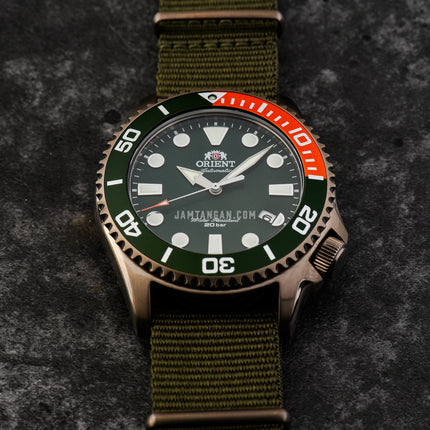 Orient Sports RA-AC0K04E Automatic Green Dial Green Army Nylon Strap