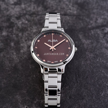 Alba Fashion ARX147X1 Ladies Brown Dial Stainless Steel Strap