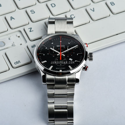 MIDO Multifort M005.417.11.051.00 Chronograph Black Dial Stainless Steel Strap