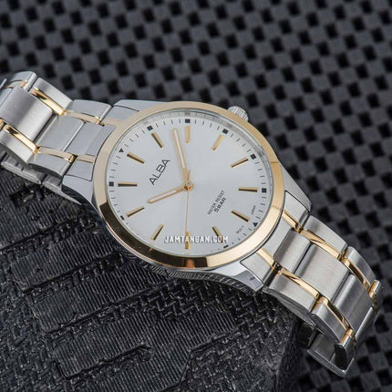 Alba Prestige ARX010X1 Men Silver Dial Dual Tone Stainless Steel Strap