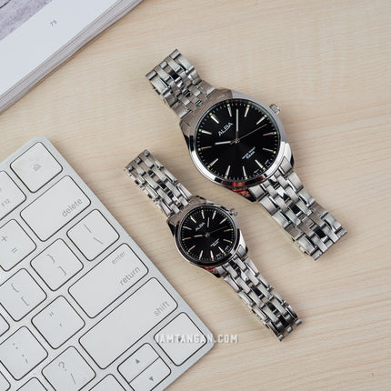 Alba ARX129X1_ARX109X1 Couple Black Dial Stainless Steel Strap