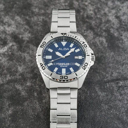 Alba Active AS9Q43X1 Men Blue Dial Stainless Steel Strap