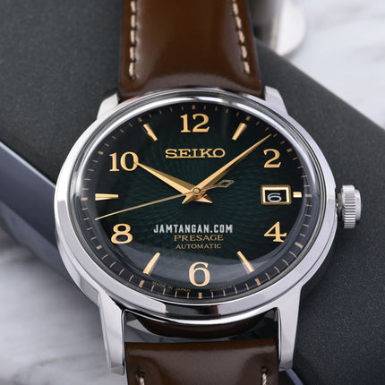 Seiko Presage SRPE45J1 Cocktail Mojito Green Dial Brown Leather Strap