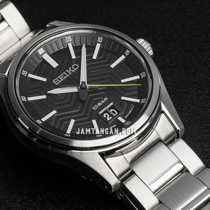 Seiko Classic SUR535P1 Black Dial Stainless Steel Strap