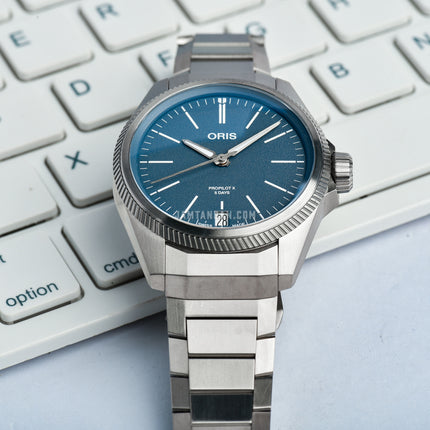 Oris Pro Pilot X Calibre 400 01-400-7778-7155-07-7-20-01TLC Automatic Blue Dial Titanium Strap