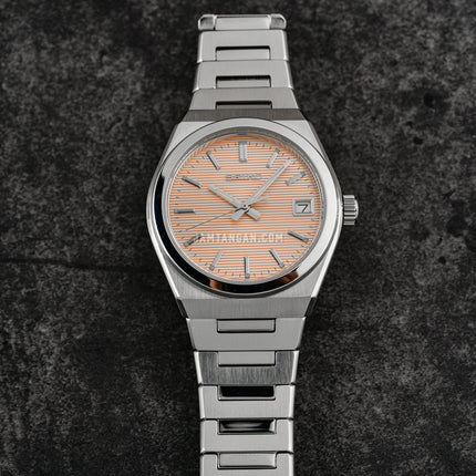 Seiko Ladies SUR577P1 Discover More Light Orange Dial Stainless Steel Strap
