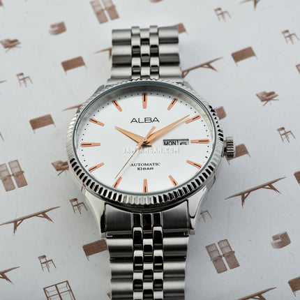 Alba Mechanical AL4241X1 Automatic Men Silver Dial Stainless Steel Strap