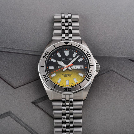Alba Active Gravity AV3583X1 Men Yellow Gradient Dial Stainless Steel Strap