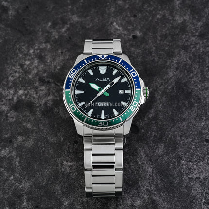 Alba AS9U03X1 Men Black Dial Stainless Steel Strap