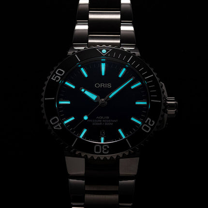 Oris Aquis 01-733-7766-4135-07-8-22-05PEB Date Men Blue Dial Stainless Steel Strap