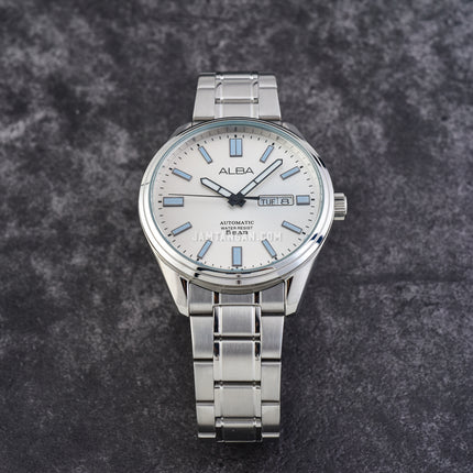 Alba Mechanical AL4153X1 Automatic Men Silver White Dial Stainless Steel Strap
