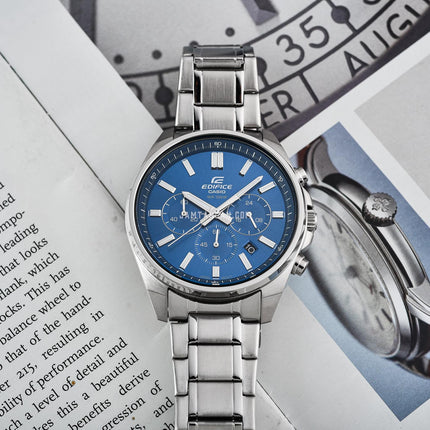 Casio Edifice EFV-650D-2AVUDF Chronograph Blue Dial Stainless Steel Band