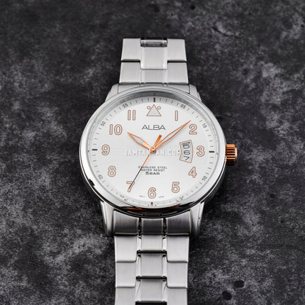 Alba AS9B21X1 Men Silver Dial Stainless Steel Strap