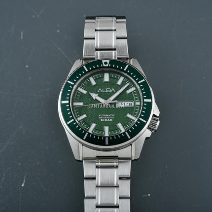 Alba Mechanical AL4713X1 Automatic Men Green Dial Stainless Steel Strap