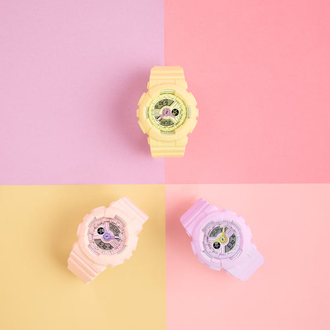 Casio Baby-G BA-110AH-6ADR Digital Analog Pink Dial Pink Resin Band