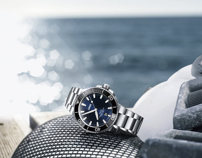 Oris Aquis 01-733-7730-4135-07-8-24-05PEB Date Blue Dial Stainless Steel Strap