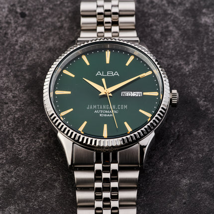 Alba Mechanical AL4235X1 Automatic Men Green Dial Stainless Steel Strap